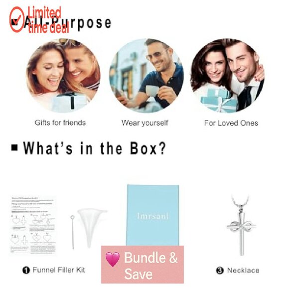 Stainless Steel Infinity Cross Cremation Necklace Memorial Keepsake Jewelry - Picture 8 of 8